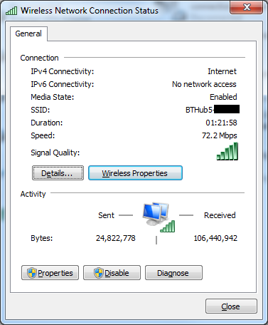 Wireless Network Status